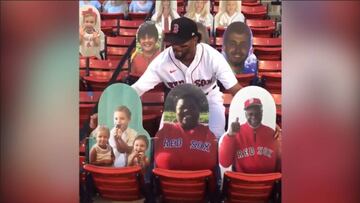 Este jugador de Red Sox presume las tarjetas de sus familiares