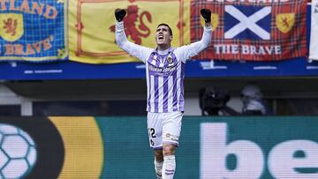 Guardiola, celebrando su gol de la victoria en Ipurua.