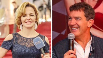 La periodista Almudena Ariza y el actor Antonio Banderas.