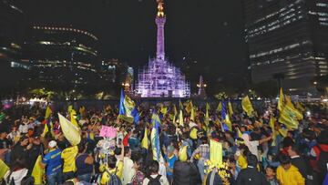 El Ángel de la Independencia se volvió a pintar de amarillo