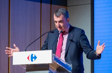 Javier Guillén, en la renovación del patrocinio con Carrefour en Madrid
