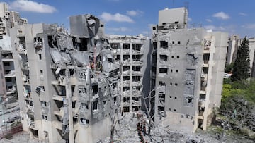 A drone view shows an impacted residential site, following an early morning missile attack from Iran on Israel, in Be'er Sheva, Israel June 24, 2025. REUTERS/Yonatan Honig