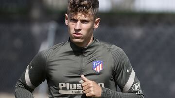 Marcos Llorente, en el entrenamiento del Atlético.