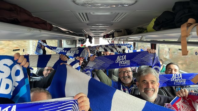 Medio millar de aficionados albiazules en Butarque