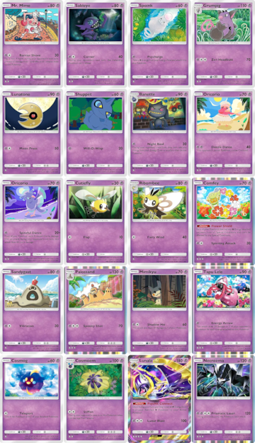 pokemon tcg pocket guardianes celestiales expansion set nuevas cartas pokemon psiquico