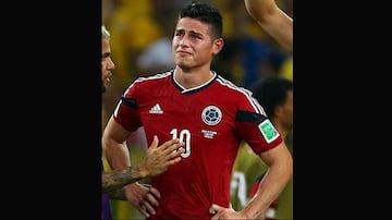 Luego de ser el jugador sensación en el Mundial 2014, el colombiano rompió en llanto tras la eliminación en los Cuartos de Final.