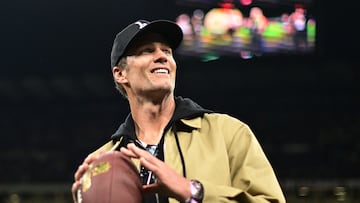 Soccer Football - Serie A - AC Milan v Como - San Siro, Milan, Italy - February 18, 2026 Former NFL player Tom Brady on the pitch before the match REUTERS/Daniele Mascolo
