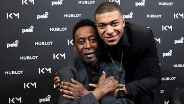 Mbappé y Pelé, en un acto de la marca de relojes Hublot.