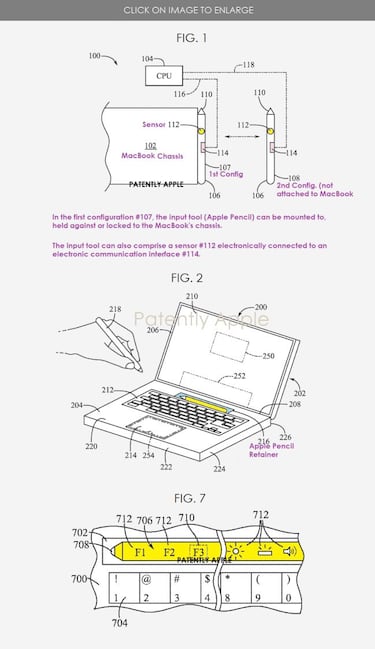 La nueva patente de Apple pone un hueco en los MacBook para el Apple Pencil