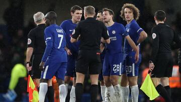 Jugadores del Chelsea durante el partido de Copa ante el Norwich.