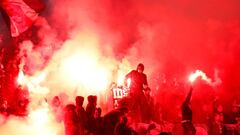 Soccer Football - Champions League Round of 16 Second Leg - Paris St Germain vs Real Madrid - Parc des Princes, Paris, France - March 6, 2018   Fans light flares during the match   