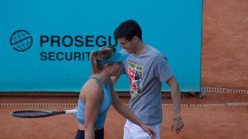 Paula Badosa, con Pol Toledo, en el Madrid Open.