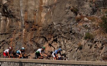 Cycling - Tour de France - The 177-km Stage 16 from Nimes to Nimes - July 23, 2019 - Cofidis rider Stephane Rossetto of France, AG2r La Mondiale rider Alexis Gougeard of France, Team Dimension Data rider Lars Ytting Bak of Denmark and Total Direct Energie rider Paul Ourselin of France in action. REUTERS/Gonzalo Fuentes