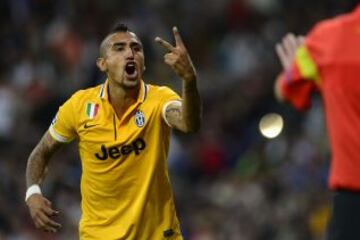 Partido de la Champions League, grupo B. Real Madrid-Juventus. Arturi Vidal.