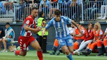 Cristian, durante el Málaga - Lugo.