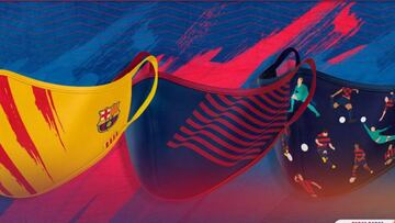 Las tres mascarillas sacadas a la venta por el Barcelona.