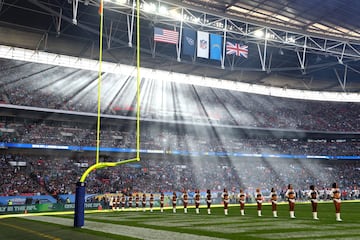 Vista general del estadio durante el partido de la Serie Internacional de la NFL entre Tennessee Titans y Los Angeles Chargers en el Estadio de Wembley en Londres, Inglaterra.