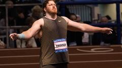 USA's Ryan Crouser competes in the men's shot put during the 115th Millrose Games at The Armory in New York on February, 11, 2023. (Photo by Yuki IWAMURA / AFP)