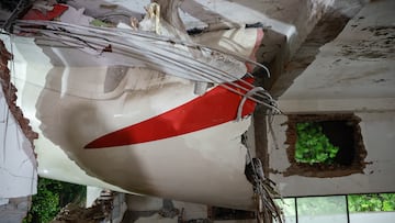A view shows debris at the crash site after an Air India aircraft, bound for London's Gatwick Airport, crashed during take-off from an airport in Ahmedabad, India June 12, 2025. REUTERS/Adnan Abidi