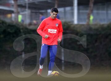 Álvaro Morata se ejercitó en la Ciudad Deportiva del Cerro del Espino.