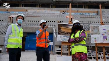 FIFA's Fatma Samoura visits Lusail and Al Bayt stadiums