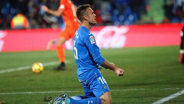Cala celebra el gol de la victoria ante el Málaga