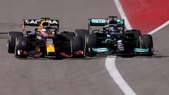 Hamilton y Verstappen en el GP de Estados Unidos.