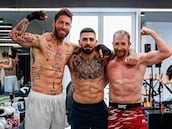 Topuria, con todo en los entrenamientos con Sergio Ramos y Pablo Motos