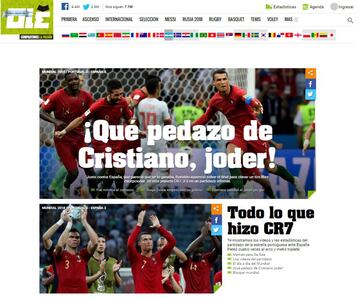 Así reaccionó la prensa mundial al partido de Portugal y España