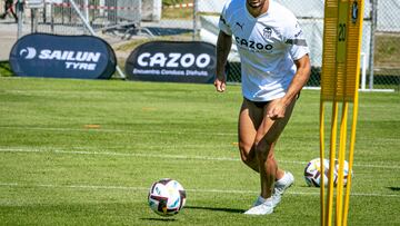 Guedes, en Sant Gallen entrenando.