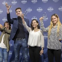 Sandra, Aina Cid, Pérez Polo, Llorente, Ana Pérez y
Gascón, premiados por Admiral