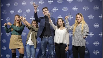 Sandra, Aina Cid, Pérez Polo, Llorente, Ana Pérez y
Gascón, premiados por Admiral