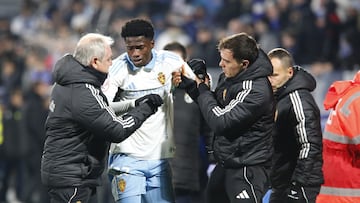 Saidu se lesionó en el partido de Copa frente al Burgos.