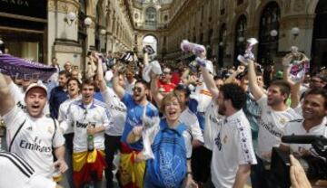 Las fan zone de Real Madrid y Atlético estuvieron muy animadas