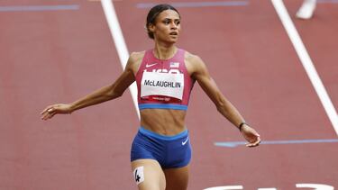 Sydney McLAUGHLIN (USA) Winner Gold Medal during the Olympic Games Tokyo 2020, Athletics Women's 400mH Hurdles Final on August 4, 2021 at Olympic Stadium in Tokyo, Japan - Photo Yuya Nagase / Photo Kishimoto / DPPI AFP7 04/08/2021 ONLY FOR USE IN SPAIN