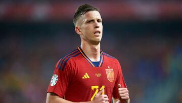 MALAGA, SPAIN - MARCH 25: Dani Olmo of Spain looks on during the UEFA EURO 2024 Qualifying Round Group A match between Spain and Norway at La Rosaleda Stadium on March 25, 2023 in Malaga, Spain. (Photo by Silvestre Szpylma/Quality Sport Images/Getty Images)
