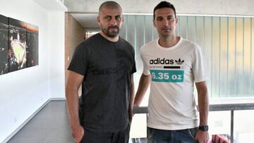 Scaloni y Samuel visitaron al plantel de Newell’s