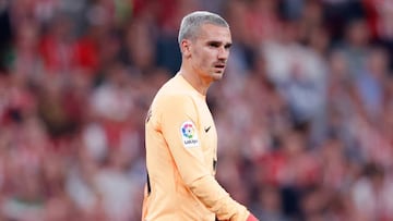 Griezmann, en el partido ante el Athletic en San Mamés.