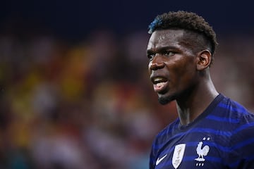 (FILES) France's midfielder Paul Pogba reacts during the UEFA EURO 2020 round of 16