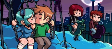 De izquierda a derecha: Ramona Flowers, Scott Pilgrim, Kim Pines y Stephen Stills, los cuatro protagonistas del juego.