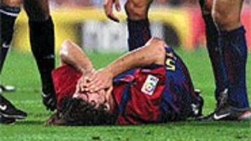 <B>NO TAN GRAVE</B>. Por fortuna, la lesión de Puyol queda en un susto.