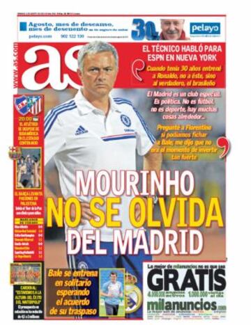 Las portadas de AS de agosto