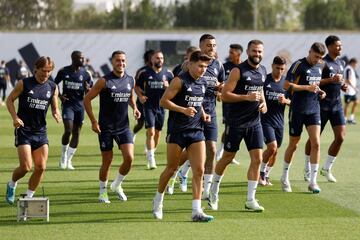 Última sesión de entrenamiento en Valdebebas antes de viajar a Los Ángeles.