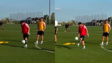 Atención al tiro de fantasía de Messi que sorprendió a todos en el entrenamiento