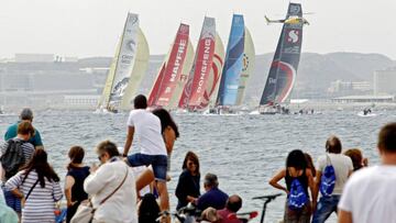 Imagen de la salida de las embarcaciones durante la primera etapa de la Volvo Ocean Race 2017 disputada entre Alicante y Lisboa.