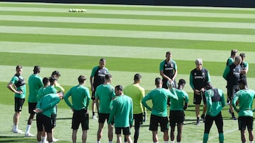 El equipo, en un entrenamiento.