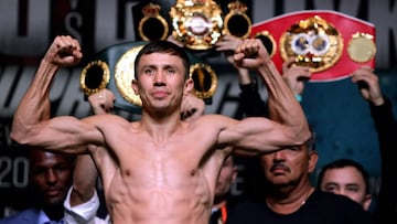 Gennady Golovkin en un pesaje previo a un combate.