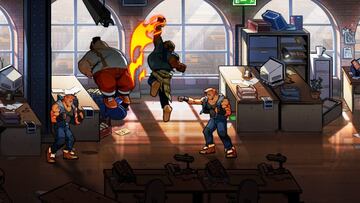 Axel se enfrenta a varios macarras en Streets of Rage 4