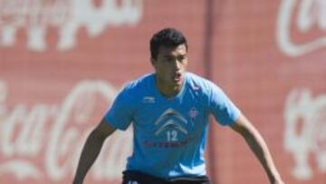 Cabral entrenándose con el Celta de Vigo