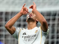 Bellingham celebra su gol al Mónaco.